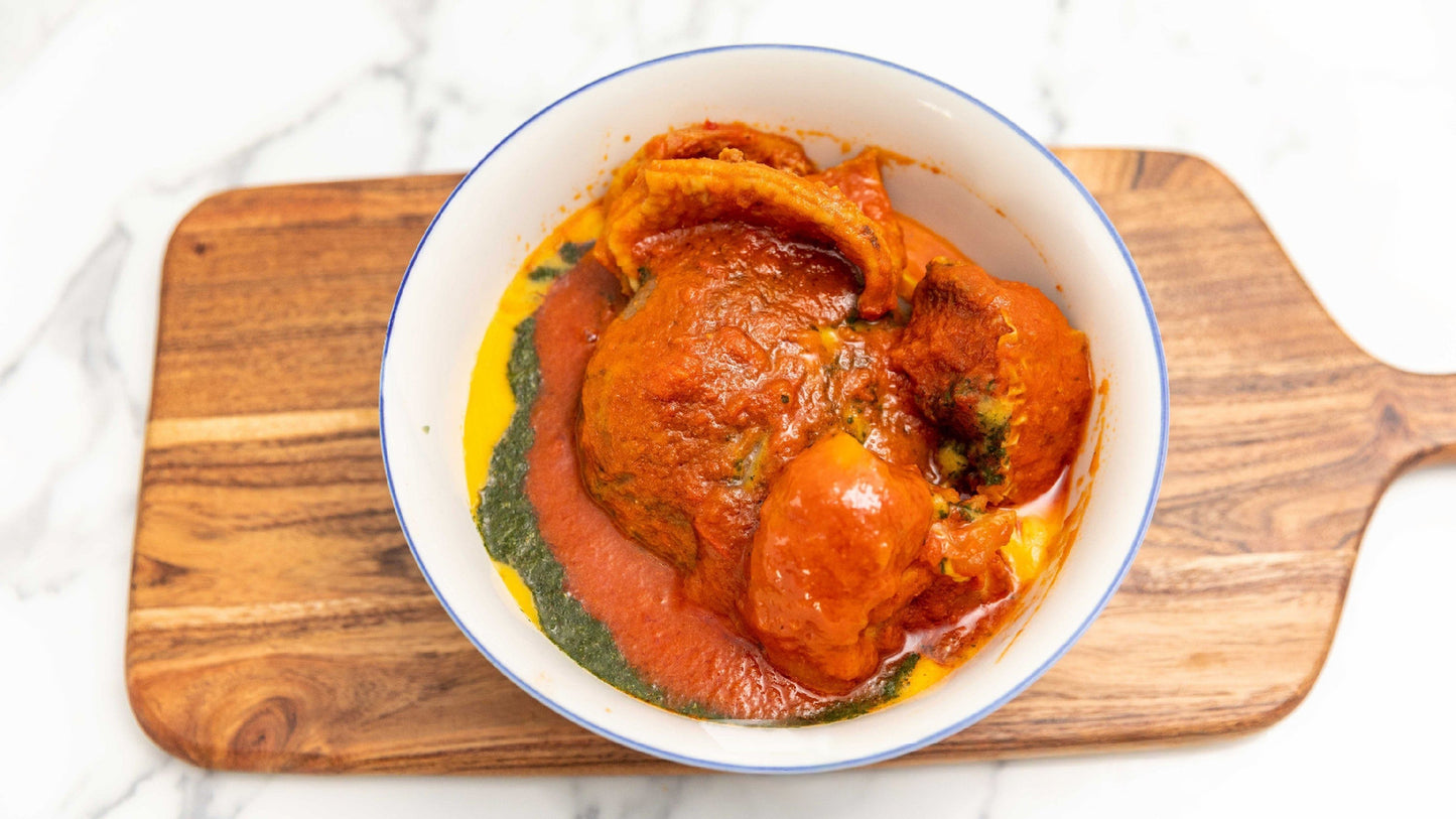 Amala with Ewedu, Gbegiri & Assorted Meat Stew