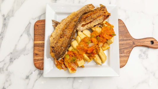 Fried Yam with Fish and Sauce